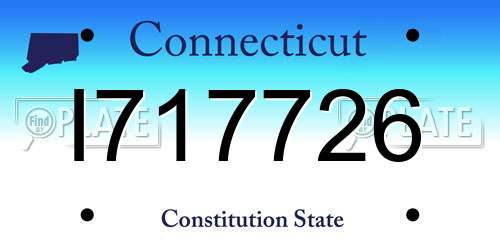 I717726 Connecticut License Plate