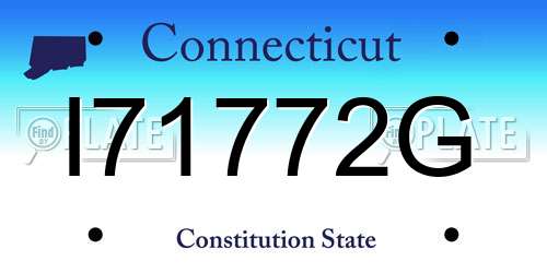 I71772G Connecticut License Plate