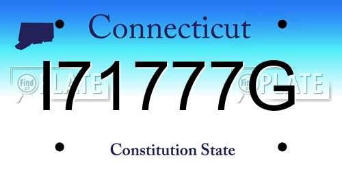 I71777G Connecticut License Plate