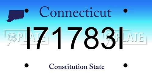 I71783I Connecticut License Plate