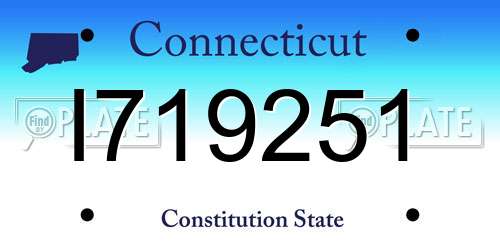 I719251 Connecticut License Plate