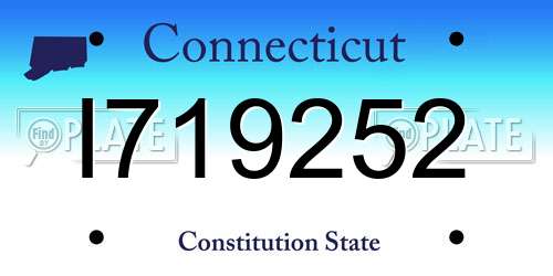 I719252 Connecticut License Plate