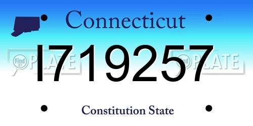 I719257 Connecticut License Plate