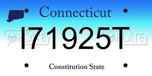 I71925T Connecticut License Plate
