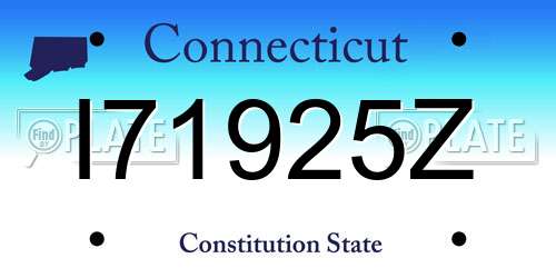 I71925Z Connecticut License Plate