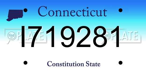 I719281 Connecticut License Plate