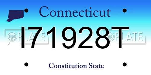 I71928T Connecticut License Plate