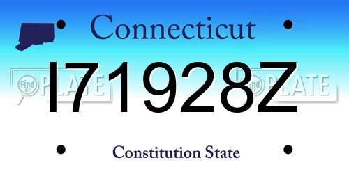 I71928Z Connecticut License Plate