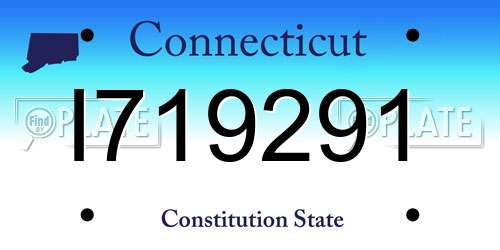 I719291 Connecticut License Plate