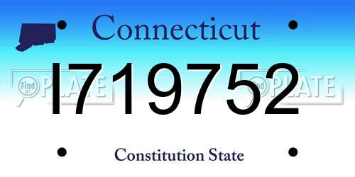 I719752 Connecticut License Plate