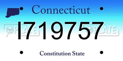 I719757 Connecticut License Plate