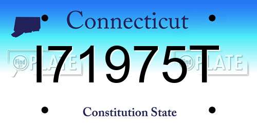 I71975T Connecticut License Plate
