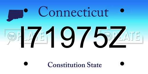 I71975Z Connecticut License Plate