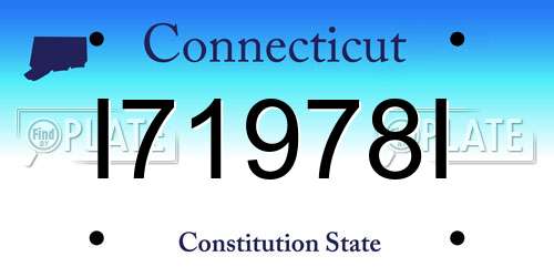 I71978I Connecticut License Plate