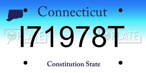 I71978T Connecticut License Plate