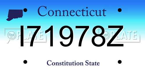 I71978Z Connecticut License Plate
