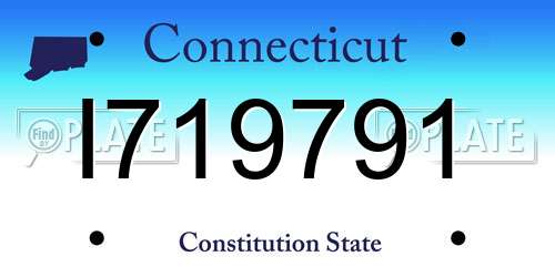 I719791 Connecticut License Plate
