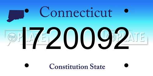 I720092 Connecticut License Plate