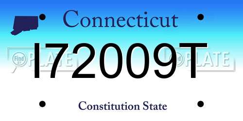 I72009T Connecticut License Plate