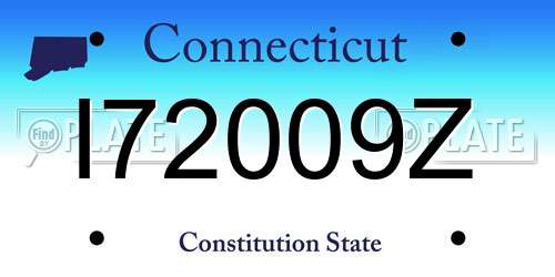 I72009Z Connecticut License Plate