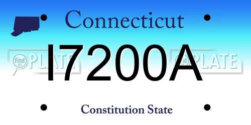 I7200A Connecticut License Plate