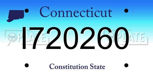 I720260 Connecticut License Plate