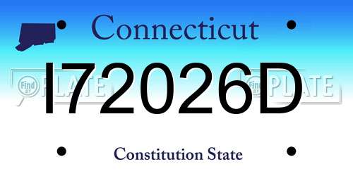 I72026D Connecticut License Plate