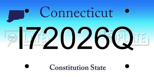 I72026Q Connecticut License Plate