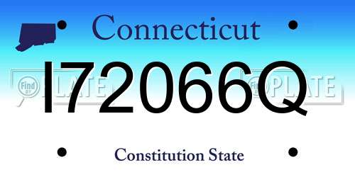 I72066Q Connecticut License Plate