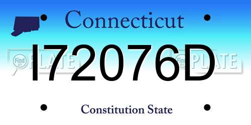 I72076D Connecticut License Plate