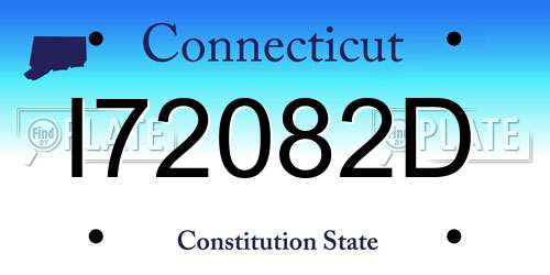 I72082D Connecticut License Plate