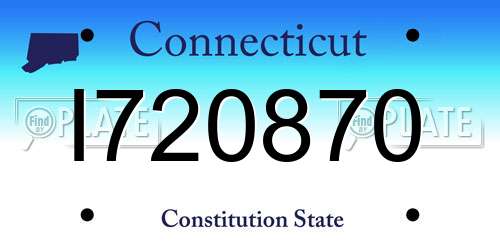 I720870 Connecticut License Plate