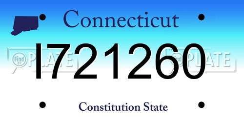 I721260 Connecticut License Plate