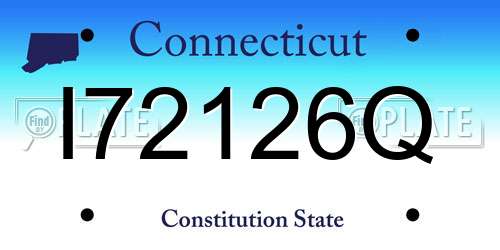 I72126Q Connecticut License Plate