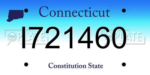 I721460 Connecticut License Plate