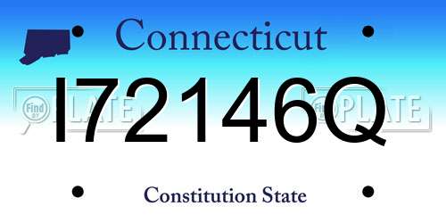 I72146Q Connecticut License Plate