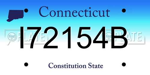 I72154B Connecticut License Plate