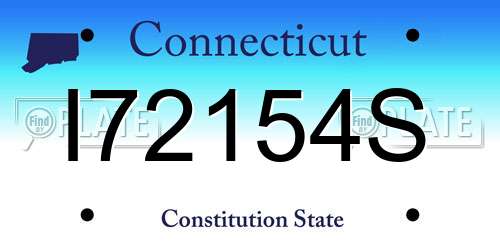 I72154S Connecticut License Plate