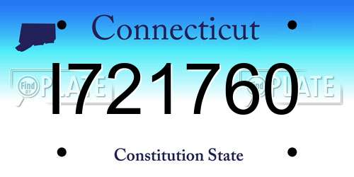 I721760 Connecticut License Plate