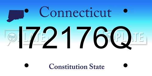 I72176Q Connecticut License Plate