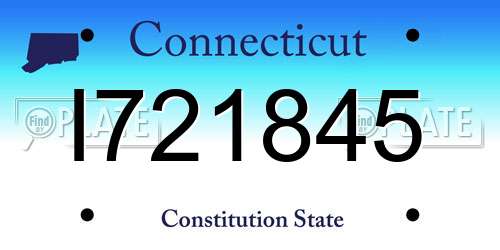 I721845 Connecticut License Plate