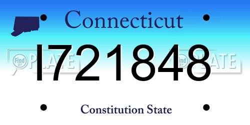 I721848 Connecticut License Plate