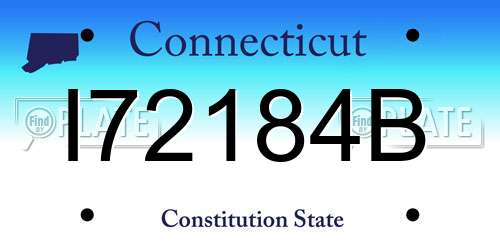 I72184B Connecticut License Plate