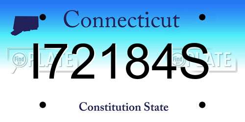 I72184S Connecticut License Plate