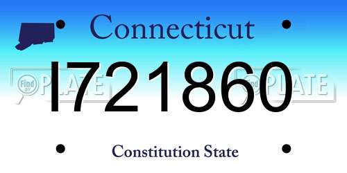 I721860 Connecticut License Plate