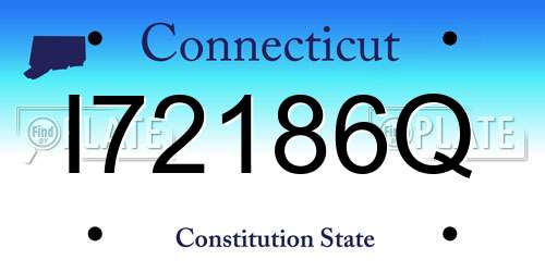 I72186Q Connecticut License Plate