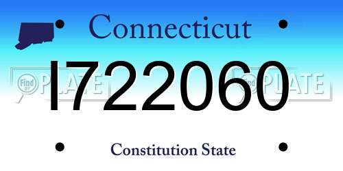 I722060 Connecticut License Plate