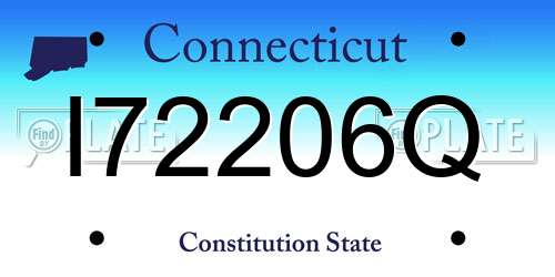 I72206Q Connecticut License Plate
