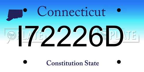 I72226D Connecticut License Plate
