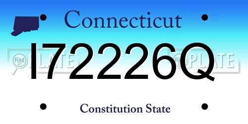 I72226Q Connecticut License Plate